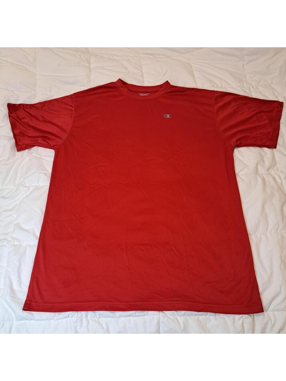 Champion T-Shirt Mens Big & Tall XLT Solid Red Performance Tee Short Sleeve